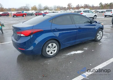 2016 Hyundai Elantra Se from USA, damaged, VIN 5NPDH4AE0GH664047
